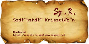Szánthó Krisztián névjegykártya